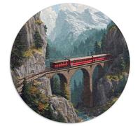 Treni in montagna Jigsaw Puzzle 1000pcs (67.5x67.5cm) Adulti Puzzle Gioco EduGattoivo Decorazioni Per La Casa