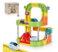 Trenino Elettrico per Bambini 125 Pezzi， | Pista 3D USB Ricaricabile con Segnali, per Cameretta Feste, Regalo Bambini Maschi Femmine 3+ Anni