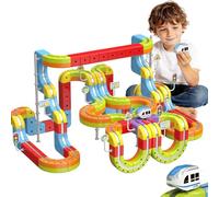 Trenino Elettrico per Bambini 141 Pezzi, Set di Assemblare con Binari 3D e Trenino Elettrico, Set di DIY Circuito Giocattolo Creativo, Regalo Bambini 3-12 Anni