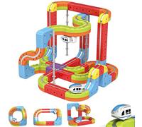 Trenino Elettrico per Bambini 88 Pezzi, Set di Assemblare con Binari 3D e Due Trenino Elettrico, Set di DIY Circuito Giocattolo Creativo, Regalo Bambini 3-12 Anni