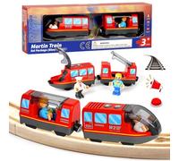 Trenino Elettrico per Bambini,Trenino Giocattoli, Locomotiva ad Azione a Batteria (Connessione Magnetica), potente treno motore per Motore Adatto Thomas, Brio, Chuggington in legno e treno