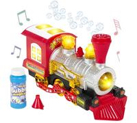 Trenino Locomotiva Spara Bolle Sapone Giocattolo Bambini Luci Suoni a Batteria