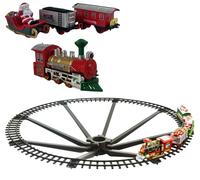 Trenino Natalizio con Supporto Centro Albero Locomotiva Suono e Luci 3 Vagoni