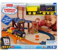 Il Trenino Thomas - Pista Cantiere di Diesel, set a tema cantiere con pista e 2 veicoli motorizzati, montacaricarichi e scivolo inclusi, giocattolo per bambini, 3+ anni, JBW20
