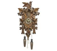Trenkle Uhren Tedesco Orologio a cucù scolpito con Movimento al Quarzo di 35 cm - Authentic Nera Orologio a cucù della Foresta
