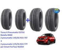Treno 4 Pneumatici ESTIVI Rotalla RH02 145/65 R15 75T + 175/55 R15 77T Smart