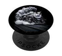 Treno a vapore che ruggisce nella notte PopSockets PopGrip Adesivo