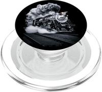 Treno a vapore che ruggisce nella notte PopSockets PopGrip per MagSafe