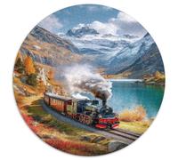 Treno a vapore d'epoca attraverso il bellissimo lago della valle Puzzle Per Adulti || 1000pcs (67.5x67.5cm) Puzzle Giochi EduGattoivi,decorazioni Per La Casa