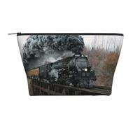 Treno a vapore e ferrovia, Borsa da toilette Borsa per trucco Borsa per cosmetici Borsa da toilette da viaggio portatile