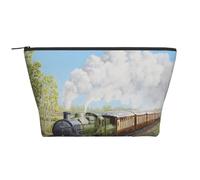 Treno a vapore e ferrovia, Borsa da toilette Borsa per trucco Borsa per cosmetici Borsa da toilette da viaggio portatile