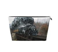 Treno a vapore e ferrovia, Borsa da toilette Borsa per trucco Borsa per cosmetici Borsa da toilette da viaggio portatile