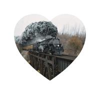 Treno a vapore e ferrovia, magneti da frigorifero in acrilico, adesivi, magneti per lavagna bianca per la decorazione di mobili e cucine.,A forma di cuore