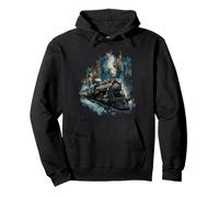 Treno a Vapore Fantasy Castle Magic Vintage Viaggi Felpa con Cappuccio