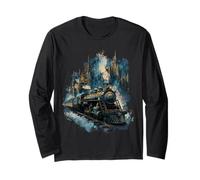 Treno a Vapore Fantasy Castle Magic Vintage Viaggi Maglia a Manica