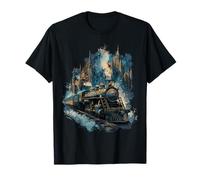 Treno a Vapore Fantasy Castle Magic Vintage Viaggi Maglietta