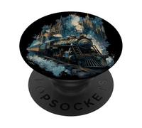 Treno a vapore Fantasy Castle Magic Vintage Viaggi PopSockets PopGrip Adesivo