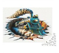 Treno a Vapore Puzzle 1000 Pezzi Carta per Adulti Scena Terra Spezzata Gioco di Puzzle 1000 Pezzi Relax Famiglia Regalo Casa 70x50cm/1000pcs