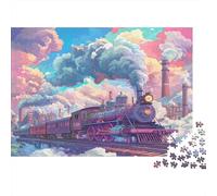 Treno a vapore Puzzle Impossibili 1000Pcs City Chimney Decorazione Per La Casa. Rilassamento E Intelligence Per Adulti E Ragazzi Da 14 Anni 1000pcs (75x50cm)