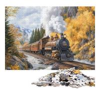 Treno a vapore Puzzle in Legno Adulto 500 Pezzi Puzzle Decorazione Interna Unica Regalo Per Amore E Amico Per Gioco Familiare Divertimento Gioco Stress Relief 500pcs (52x38cm)