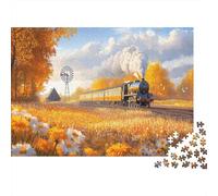Treno a vapore Puzzle Per Adulti |Paesaggio rurale Oro Wheat Fields| 1000pcs (75x50cm) Puzzle Giochi EduGattoivi,decorazioni Per La Casa