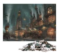 Treno a vapore Station Puzzle in Legno 300 Pezzi Per Adulti Jigsaw Puzzle Decorazione Interna Unica Per Gioco Familiare Regalo Per Amore E Amico Gioco Education Stress Relief 300pcs (40x28cm)