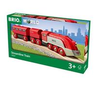 TRENO AERODINAMICO trenino BRIO rosso e argento 33557 locomotiva STREAMLINE età