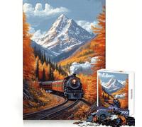 Treno attraverso le montagne autunnali - Puzzle da 1000 pezzi per adolescenti - Allenamento mentale - Tempo libero - Piacere - Incastro perfetto - Regalo delizioso (50x75cm)
