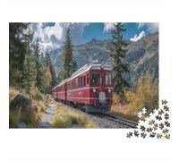 Treno che Corre su Rotaie in una Valle di Montagna 1000pcs (75x50cm) Puzzle Adatto Per Adulti E Folla Dai 14 Anni in Su