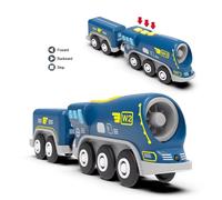 Treno con locomotiva + vagone magnetico compatibile Brio 3 modelli colorata...