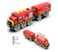 Treno con locomotiva + vagone magnetico compatibile Brio 3 modelli colorata...