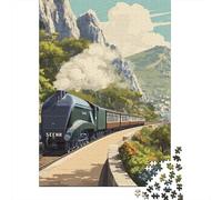Treno dei Sogni Jigsaw Puzzle in Legnos Adulto 1000 Pezzi Gioco EduGattoion Regalo Per Amore E Amico Per Gioco Familiare Decorazione Interna Unica Stress Relief Toy 1000pcs (75x50cm)