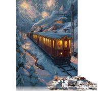 Treno dei Sogni Puzzle in Legnos 500 Pezzi Puzzle Adulto Regalo Per Amore E Amico Gioco EduGattoion Decorazione Interna Unica Per Gioco Familiare Stress Relief 500pcs (52x38cm)