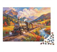 Treno della Valle d'Autunno Puzzle 1000 Pezzi Recyclable Material Gita Scenica Rurale Senior Puzzle Difficile e Impossibile Stimolante Educativo Game per Uomini 38x26cm/1000pcs