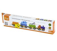 treno di legno con animali dello zoo Viga