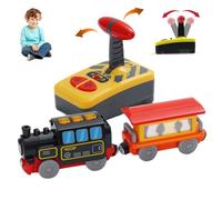Treno di Treno Telecomando Auto elettrica Train per motorizzati per binari in Legno Set di Funzionamento Semplice con Luce e Musica per Bambini Piccoli Regali di Halloween, Stile motorizzato in Stile