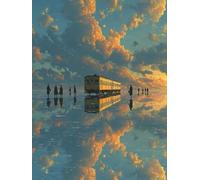 Treno Dipingere Con I Numeri Adulti, Cielo Paint by Numbers Kit, Fai Da Te Dipingere Con I Numeri Con Pennelli e Vernice Acrilica, Passatempo per Adulti, Decora la Casa Regalo, 100x135cm R-8688