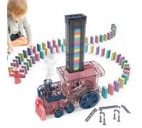 Treno Domino Set Auto, Domino Train Experience for Kids: Aggiungi Locomotiva di Simulazione dell'acqua a Playtara | Domino Electric Domino Treno Giocattoli | Divertenti giocattoli materni