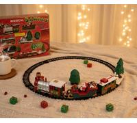 Treno Elettrico Natalizio MUSICALE Set 22 Pezzi Sotto Albero Slitta Babbo Natale
