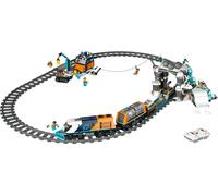 LEGO City Treno Espresso Artico degli Esploratori - Include un Treno Giocattolo Telecomandato con Spazzaneve, Gru, 30 Binari, 6 Minifigure e Funzione Caduta Massi - Regalo per Bambini da 7 Anni 60470