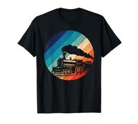 Treno Ferrovia Vintage Retro Locomotiva Vecchio Modello Maglietta