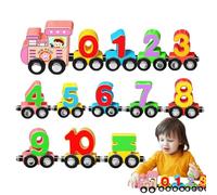 Treno in legno Gioco per bambini piccoli, Numero Train Toy | Sensorial Math Learning Educational Playset,Numero di bambini Numero di auto Blocchi giocattolo di assemblaggio per gioco interattivo Dive