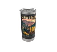 Treno lento attraverso il Giappone Retro Campagna Railway Travel Bicchiere termico in acciaio inox doppia parete