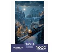 Treno magico Puzzles 1000 Pezzi Gioco Di Sfida GioGattotolo Adulti E Bambini Inverno Gioco Di Puzzle Gioco EduGattoivo Attività Familiare Regalo Decorazione Casa 38x26cm/1000pcs