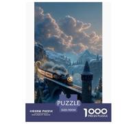 Treno magico Puzzles 1000 Pezzi Gioco Di Sfida GioGattotolo Adulti E Oltre 12 Anni Inverno Puzzle Creativi Divertimento Famiglia Divertimento Creativo Regalo Decorazione Casa 70x50cm/1000pcs