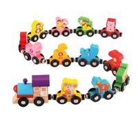 Treno magnetico in legno, set treno magnetico in legno,Giocattoli del treno degli animali STEM, Set trenino animali in legno, giocattoli per bambini dai 3 ai 5 anni, giocattolo per attivit