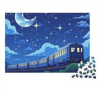 Treno Notte stellata Jigsaw Puzzle Impossibili 1000Pcs Decorazione Per La Casa. Rilassamento E Intelligence Per Adulti E Ragazzi Da 14 Anni 1000pcs (75x50cm)