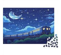 Treno notte stellata Puzzle Impossible 1000 Pezzi Train Decorazione Per La Casa. Rilassamento E Intelligence Per Adulti E Ragazzi Da 14 Anni 1000pcs (75x50cm)