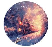 Treno, Scena fantasy innevata, Puzzle Sostenibili Con Motivi Per Adulti Da Gioco in Legno Di Alta Qualità 1000pcs (67.5x67.5cm)