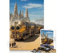 Treno steampunk nel deserto Puzzle da 1000 pezzi per adolescenti Ricorda Migliora Mente Calma Ritaglia Arte Chiara Collezionabile 38x52cm